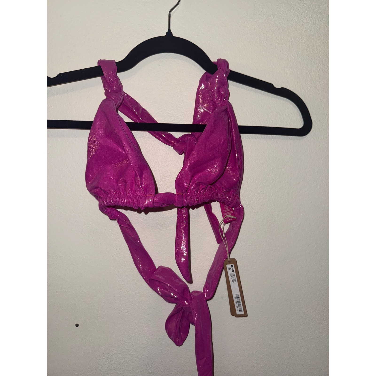 Skims Liquid Shine Swim Top Micro Triangle Size M Lollipop Nwt